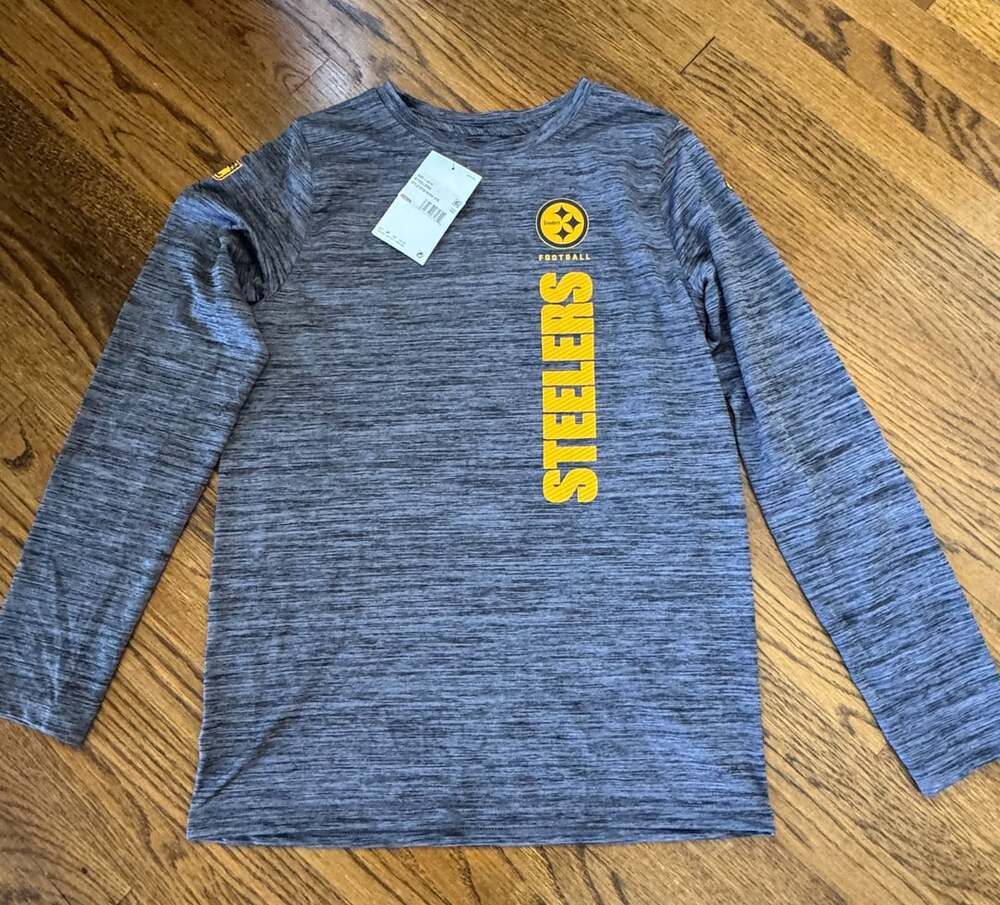 Youth NWT Nike Dri Fit Pittsburgh Steelers Long Sleeve T Shirt Medium Performanc
